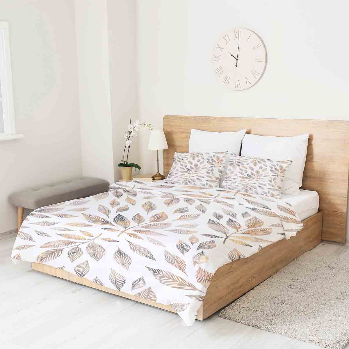 Coperta terapeutica originale - Rivestimento in cotone bianco con rami marrone chiaro