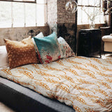 Coperta terapeutica originale - Rivestimento in cotone bianco con grano giallo