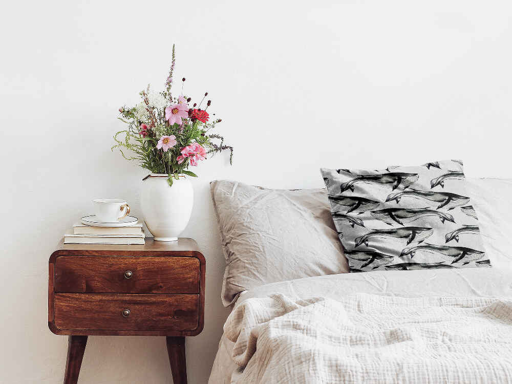 Cuscino salute balena blu nera