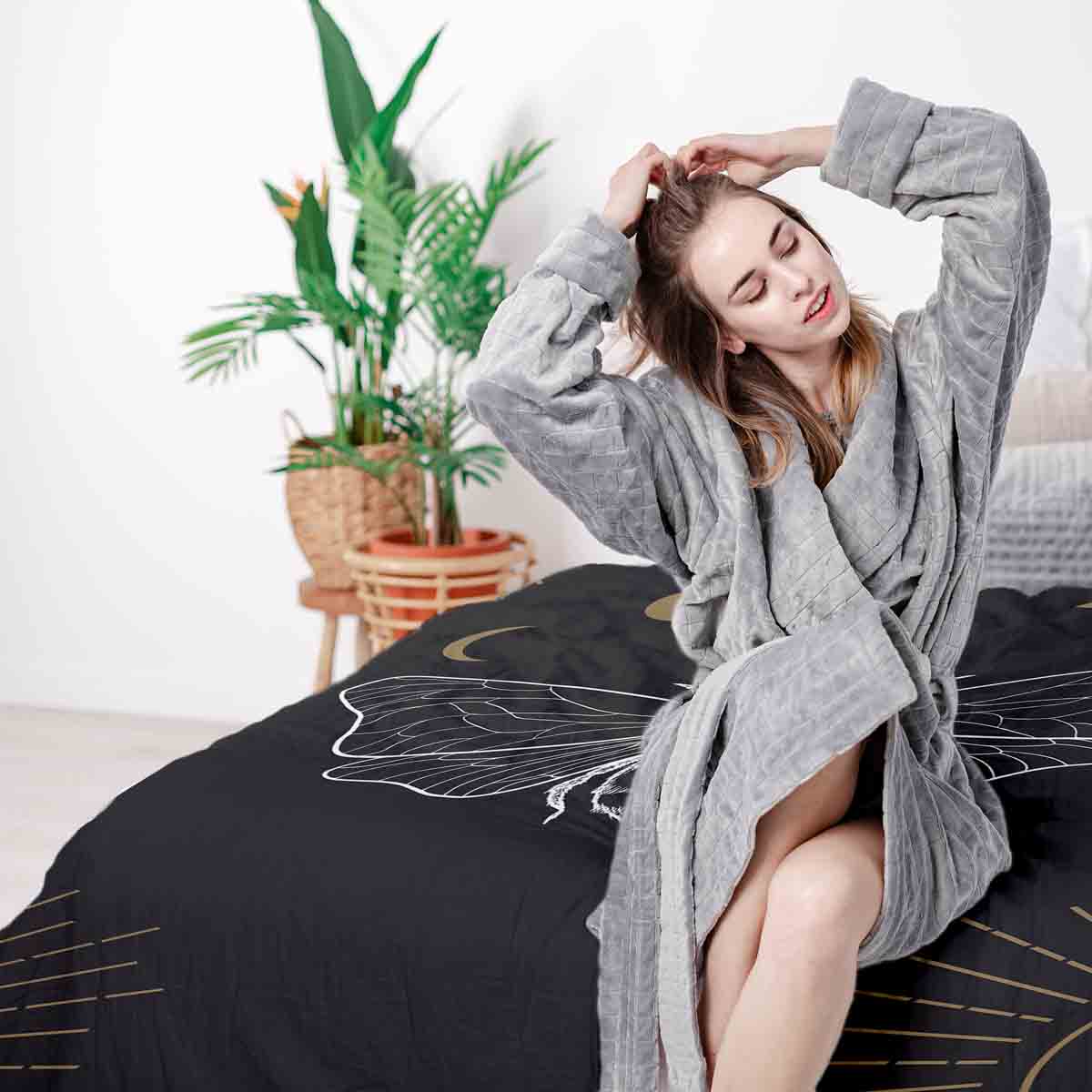 Coperta terapeutica originale - Rivestimento in cotone nero con tarma