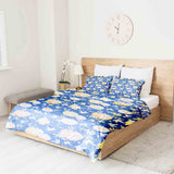 Set di biancheria da letto con coperte terapeutiche blu con zucche