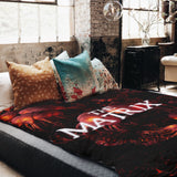 Coperta terapeutica originale - Rivestimento in cotone rosso con scritta The Matrix