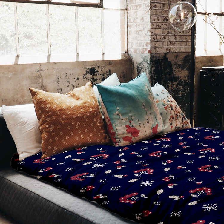 Set di biancheria da letto con coperta terapeutica blu ribes