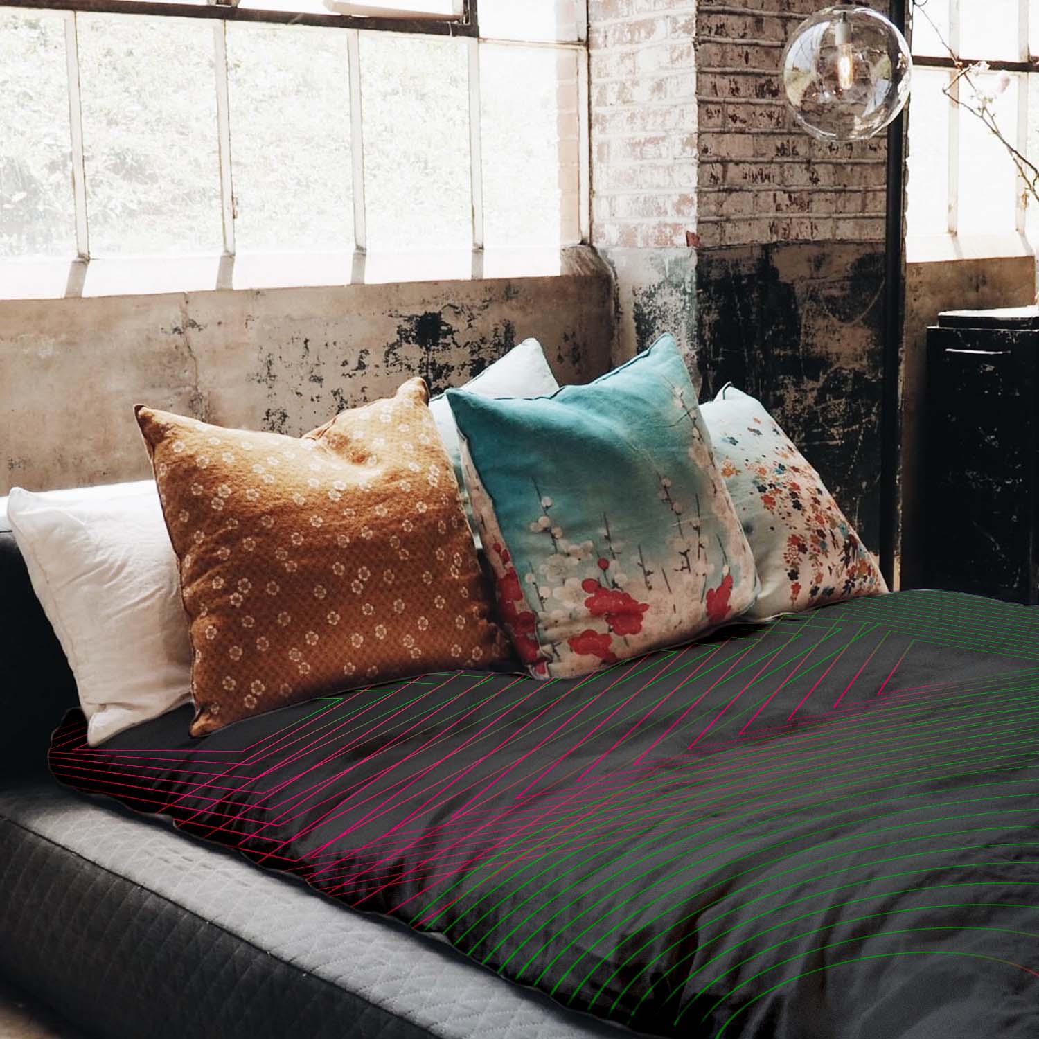 Set di biancheria da letto con coperta terapeutica, sfumature e forme