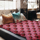 Coperta terapeutica originale - Rivestimento in cotone rosa con fragole