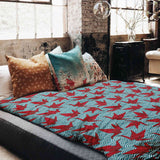 Coperta terapeutica originale - Rivestimento in cotone rosso Origami