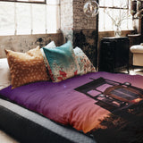Set di biancheria da letto con coperta terapeutica viola con trattore