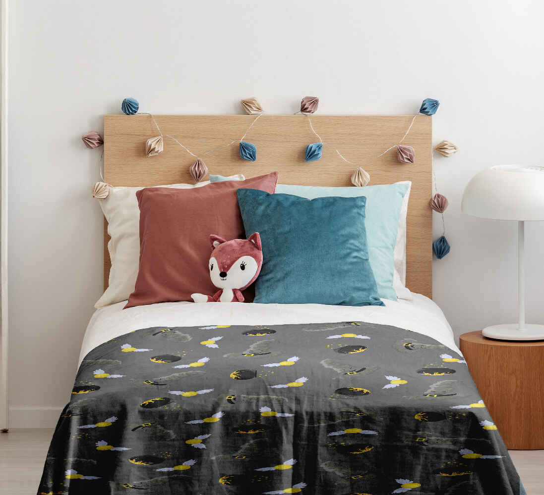 Set di biancheria da letto con coperta terapeutica grigia Zauberhut