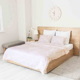 Set di biancheria da letto con coperta terapeutica rosa antico con erba della Pampas