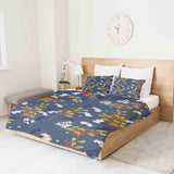 Coperta terapeutica originale - Rivestimento in cotone blu con mazzo di fiori
