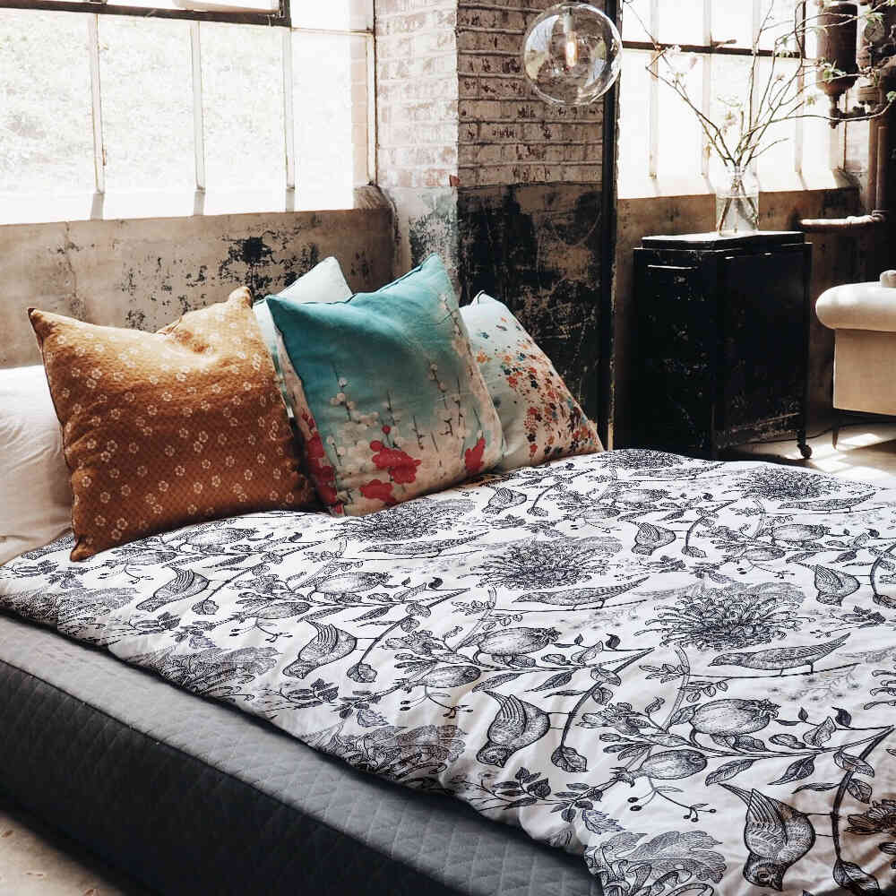 Set di biancheria da letto con coperta terapeutica grigio primavera