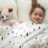 Set di biancheria da letto con coperta terapeutica Foresta grigia