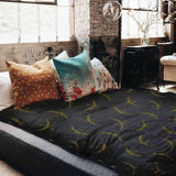 Set di biancheria da letto con coperta terapeutica grigia con grano
