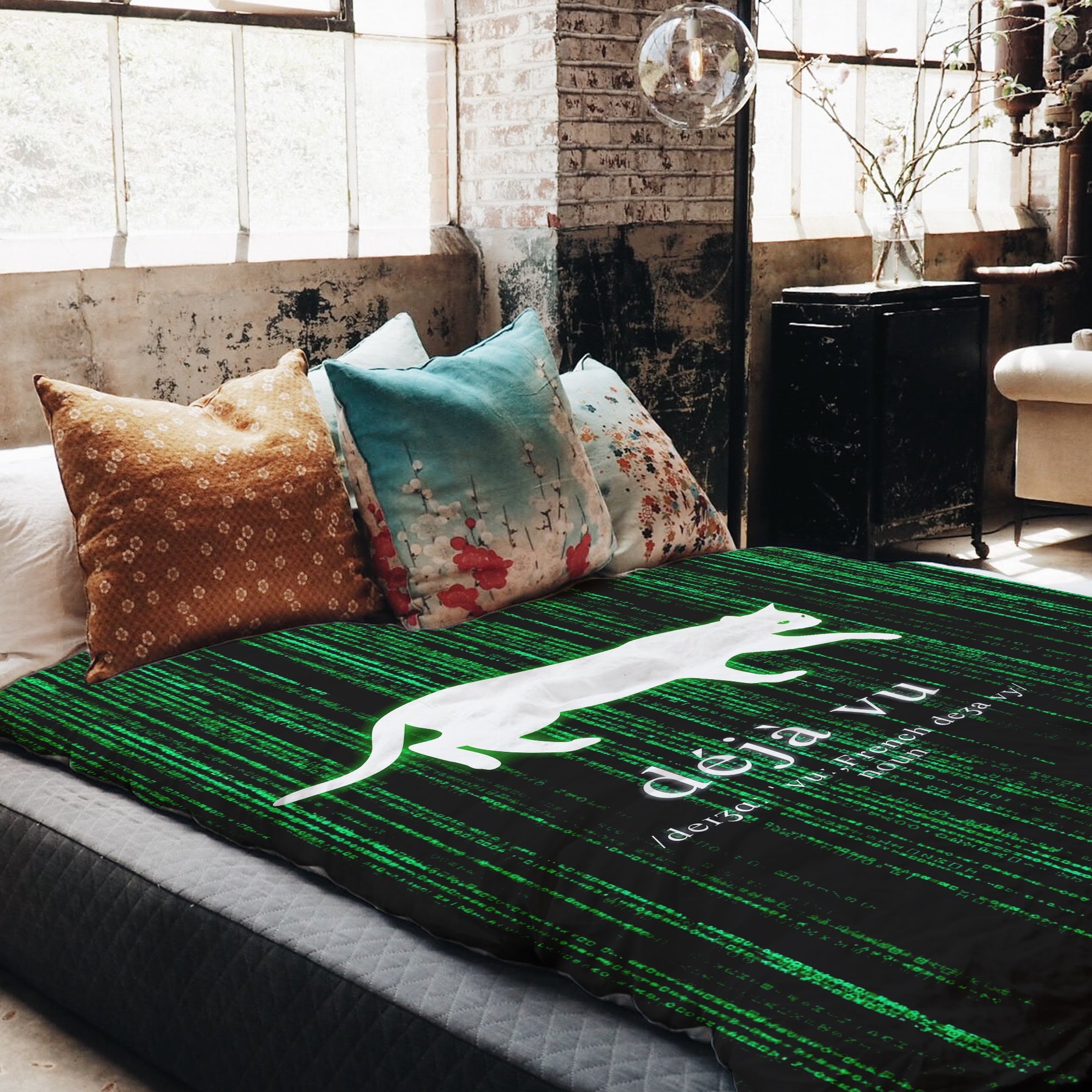 Set di biancheria da letto con coperta terapeutica verde Déjà-Vu