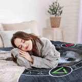 Set di biancheria da letto con coperta terapeutica grigia con lupo