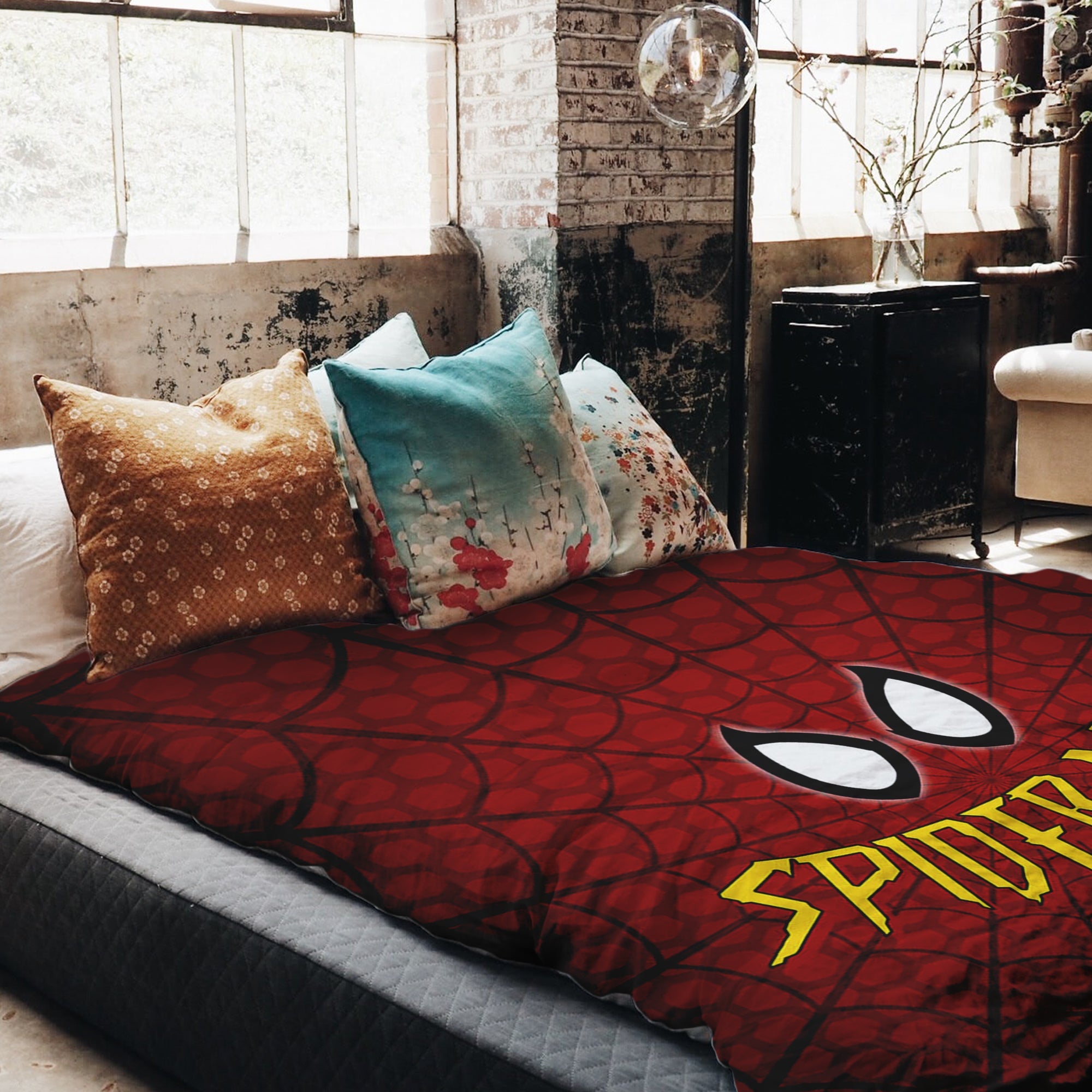 Set di biancheria da letto con coperta terapeutica rosso Spiderman