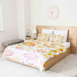 Set di biancheria da letto con coperte terapeutiche bianco con grandi zucche