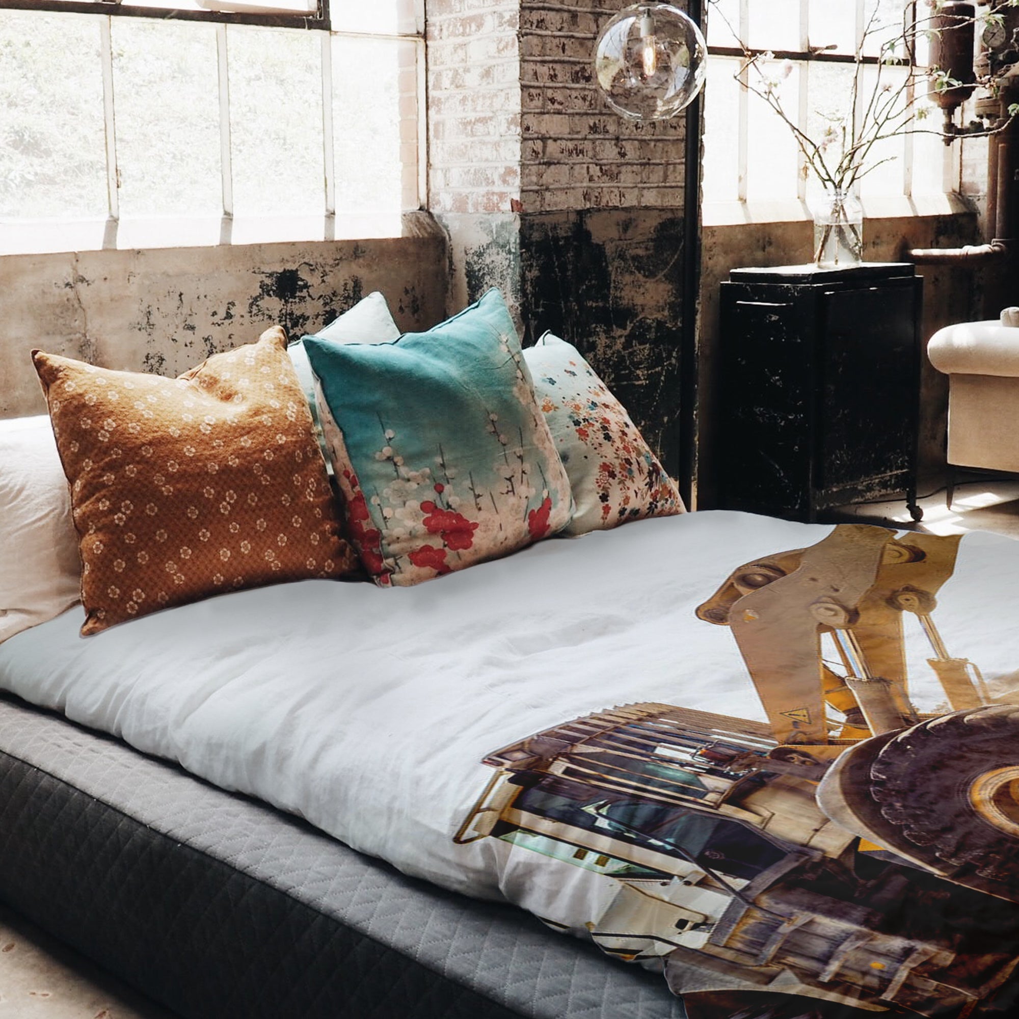 Set di biancheria da letto con coperta terapeutica Trattore sulla montagna