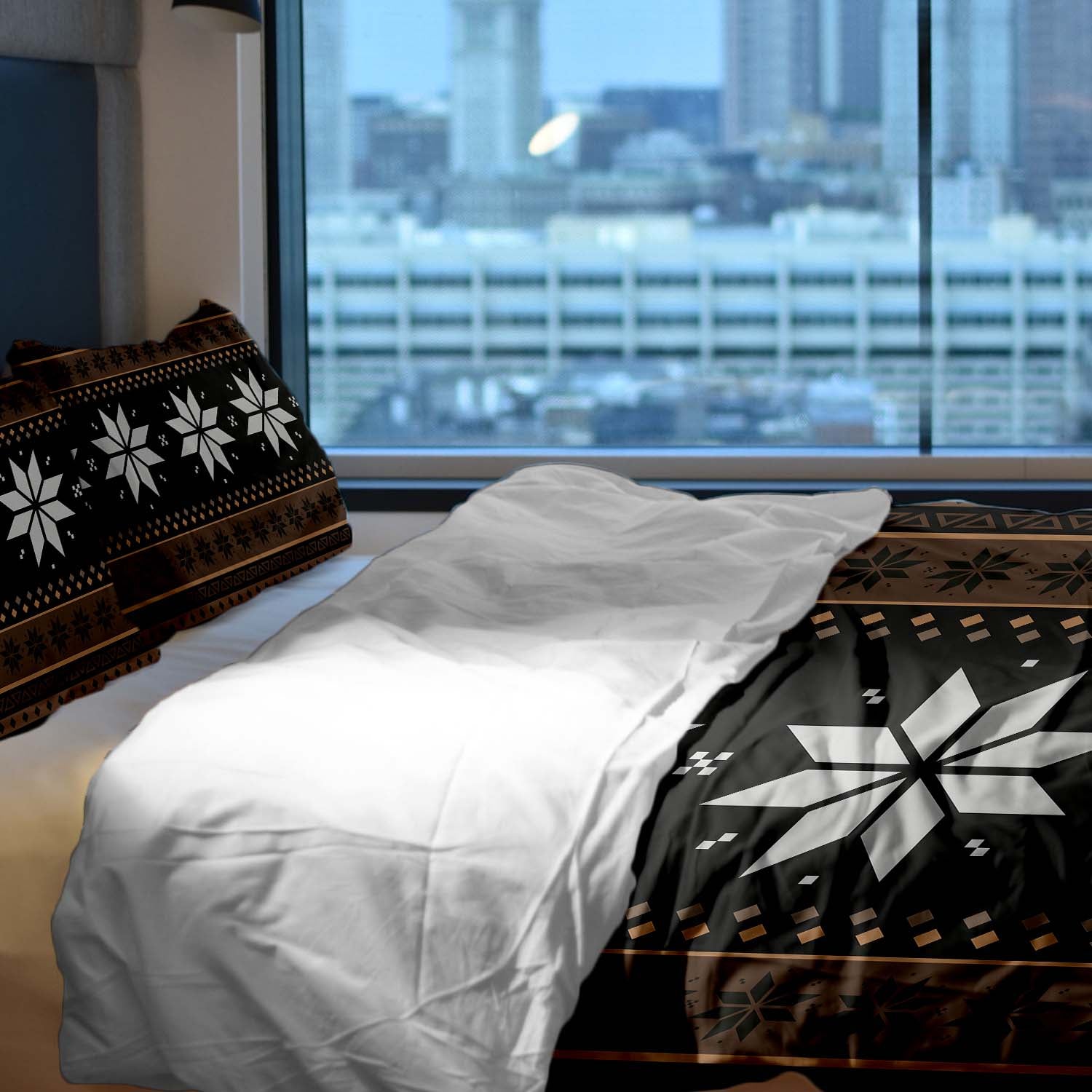 Set di biancheria da letto con coperte terapeutiche a righe con stelle