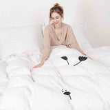Set di biancheria da letto con coperte terapeutiche bianco con soffioni neri