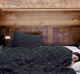 Set di biancheria da letto con coperte terapeutiche blu con ancora