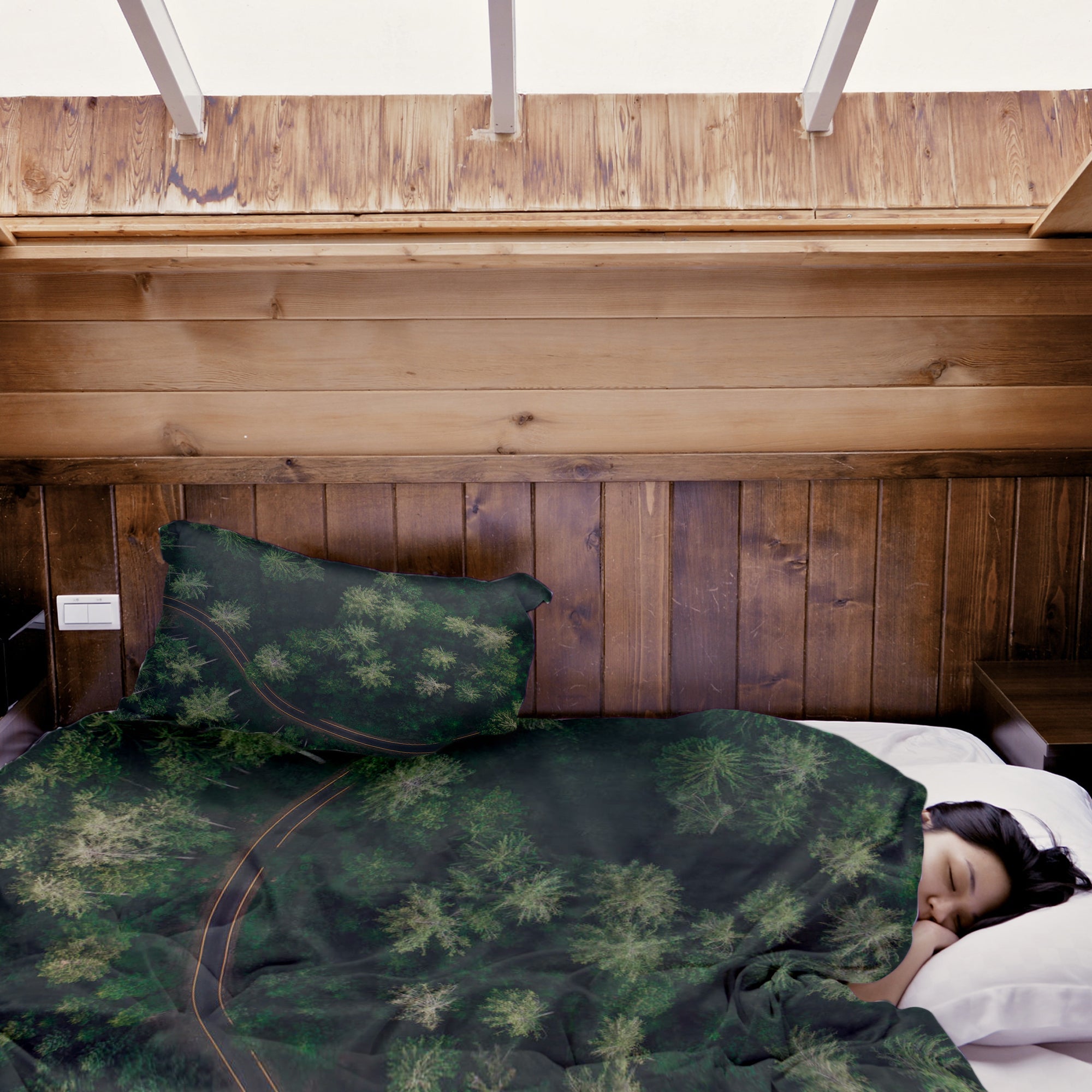 Set di biancheria da letto con coperta terapeutica Strada nel bosco