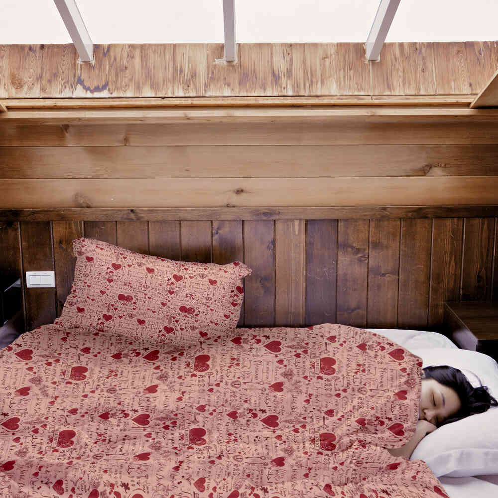 Set di biancheria da letto con coperta terapeutica rosa Ti amo