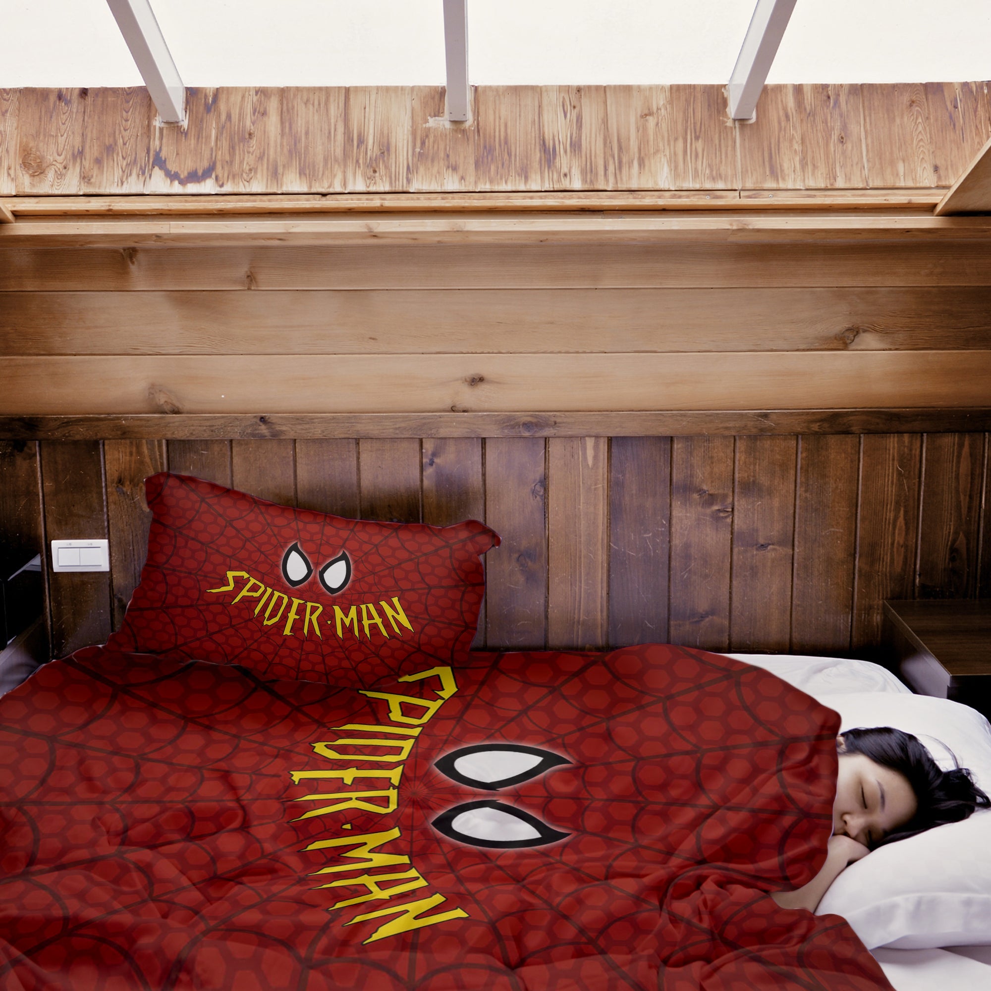 Set di biancheria da letto con coperta terapeutica rosso Spiderman