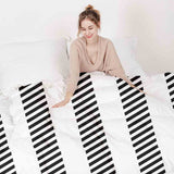 Set di biancheria da letto con coperte terapeutiche grigie con strisce spesse e sottili