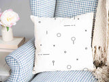Cuscino sanitario bianco con forme nere