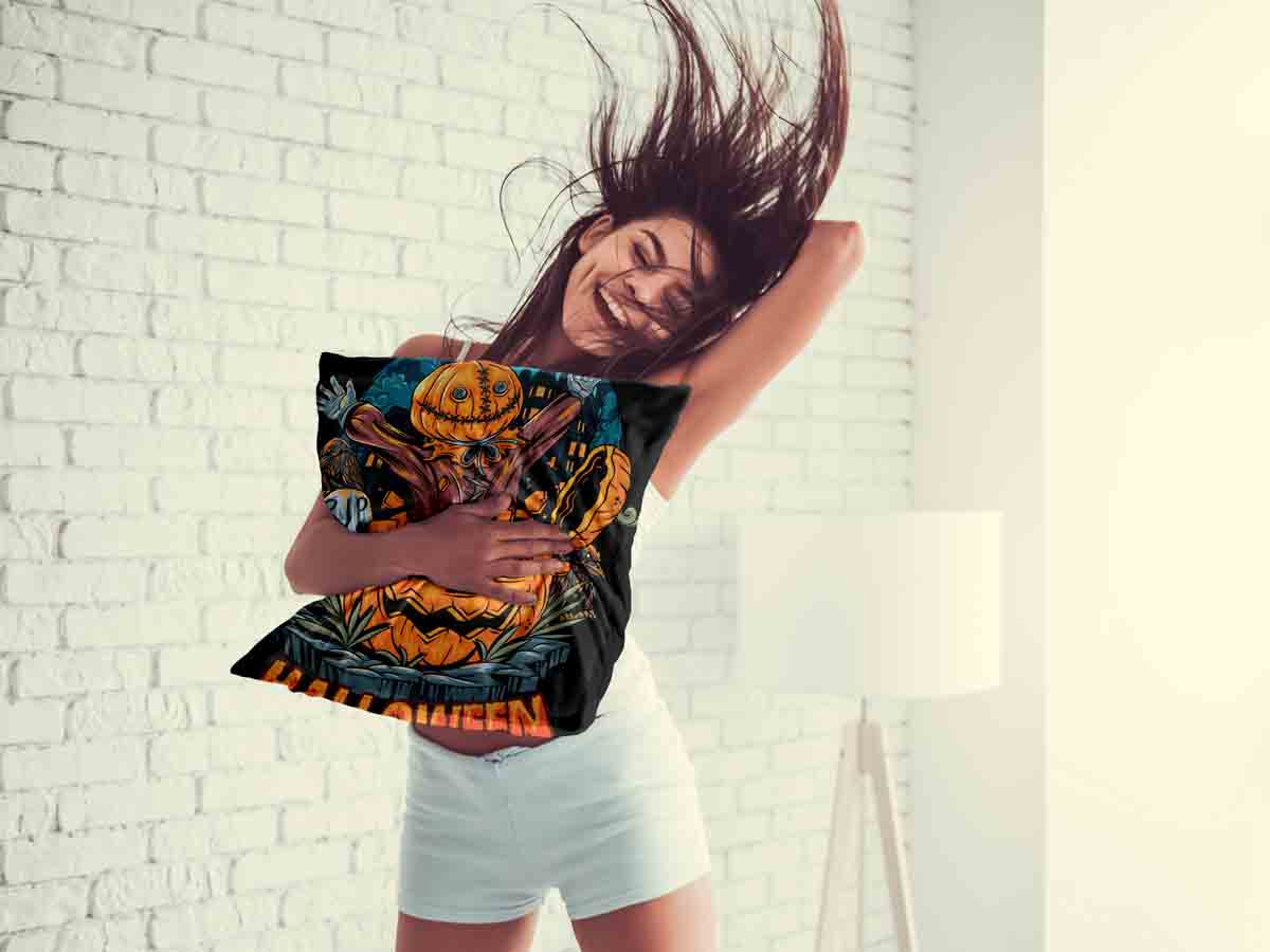 Cuscino salute Halloween zucca