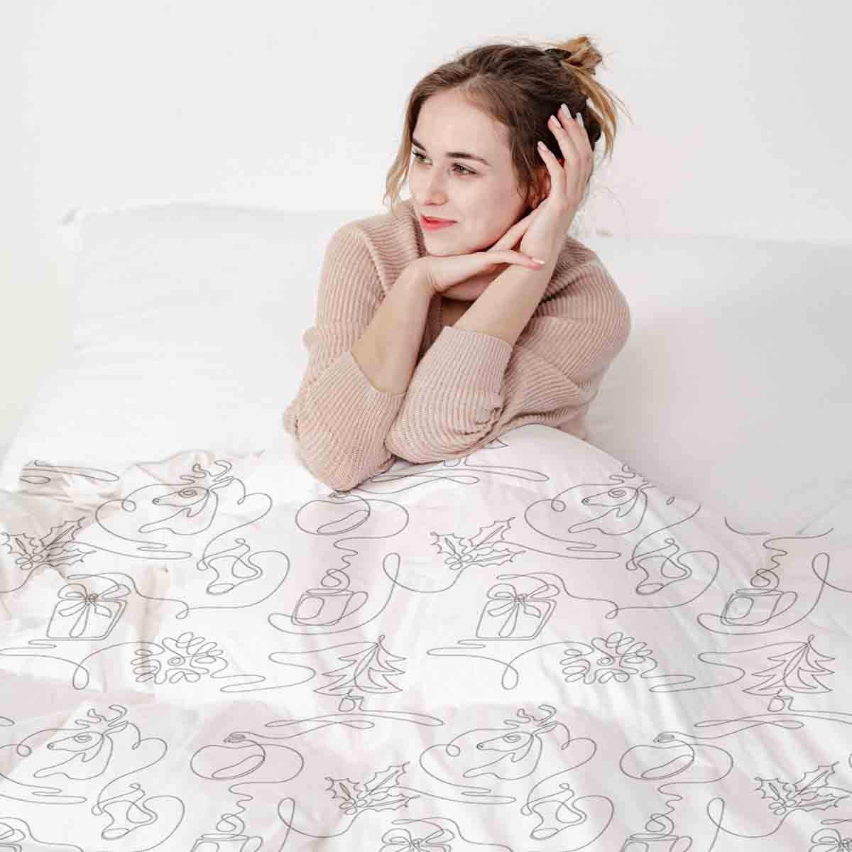 Set copripiumino coperte terapeutiche Natale astratto