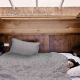 Set di biancheria da letto con coperta terapeutica grigia cuori geometrici