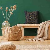 Cuscino salute nero Mandala mistico
