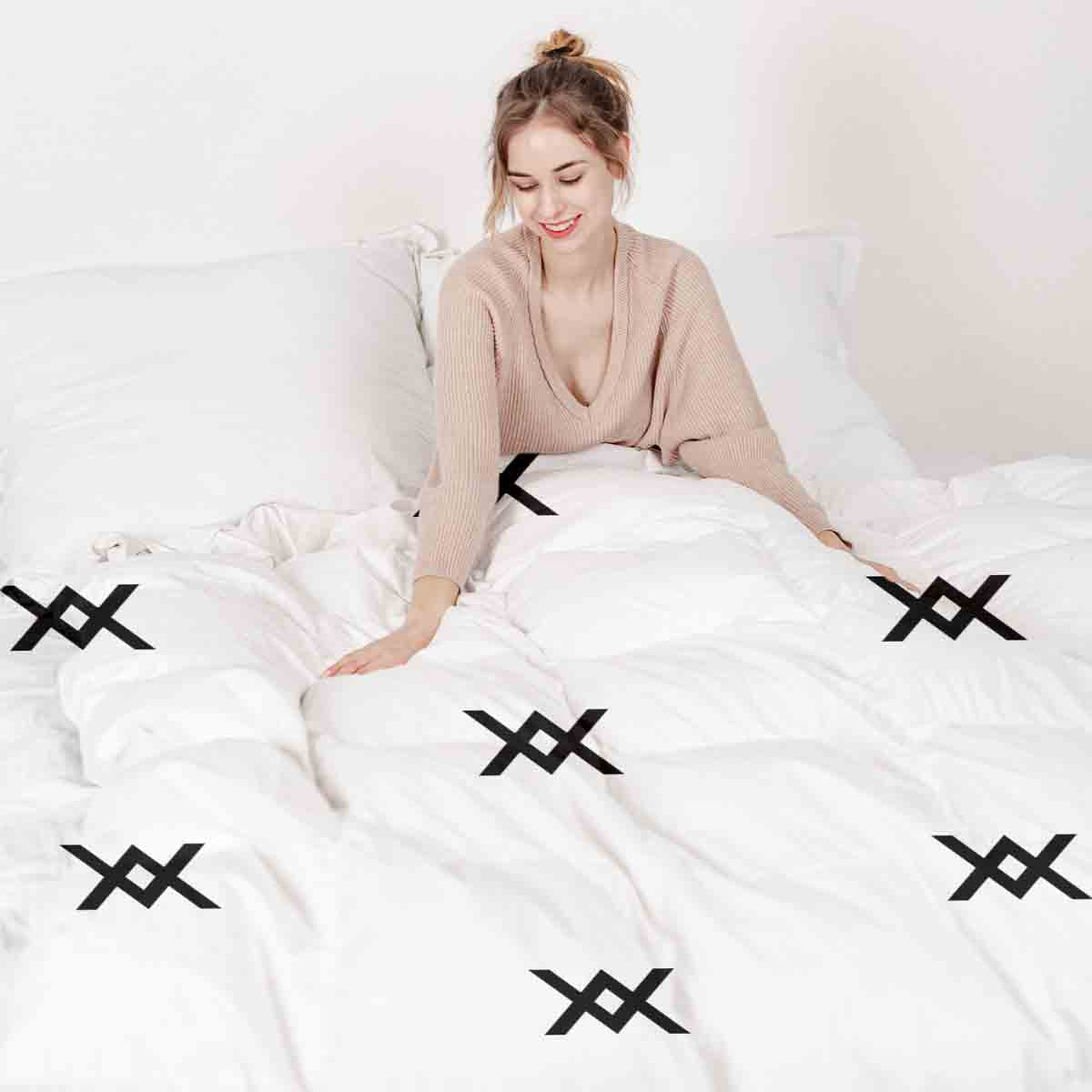 Set di biancheria da letto con coperta terapeutica e nodo nero