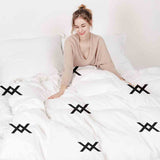 Set di biancheria da letto con coperta terapeutica e nodo nero