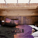 Set di biancheria da letto con coperta terapeutica viola con trattore