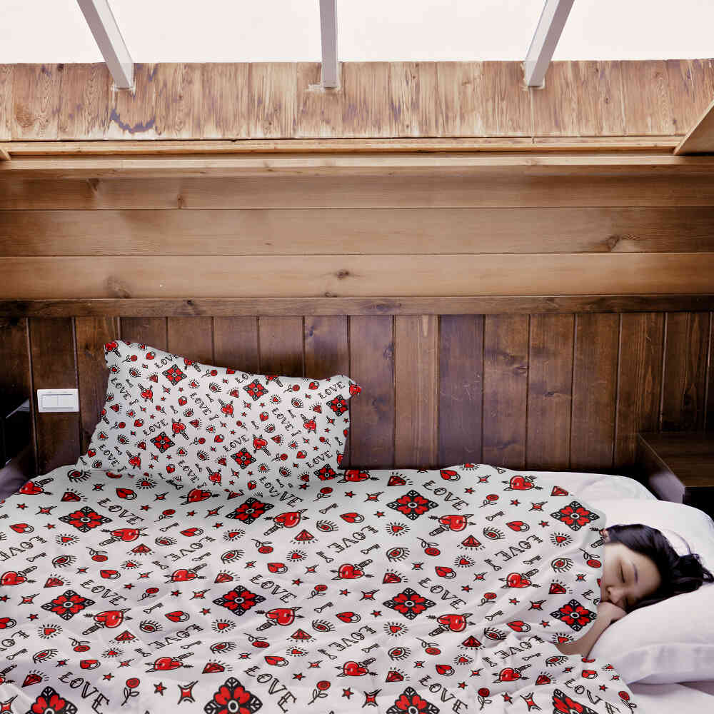 Set di biancheria da letto con coperta terapeutica amore misto