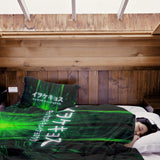 Coperta terapeutica originale - Rivestimento in cotone verde con scritta cinese