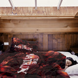 Coperta terapeutica originale - Rivestimento in cotone rosso con scritta The Matrix