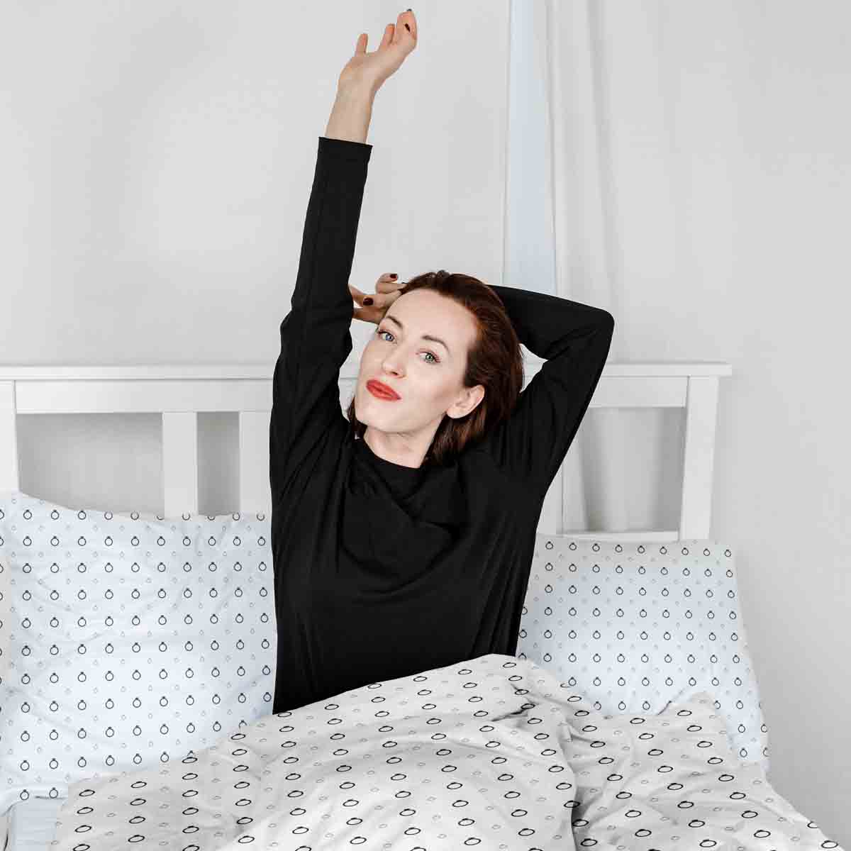 Set di biancheria da letto con coperte terapeutiche bianco con anelli di fidanzamento