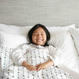 Set di biancheria da letto con coperte terapeutiche bianco con molte frecce nere