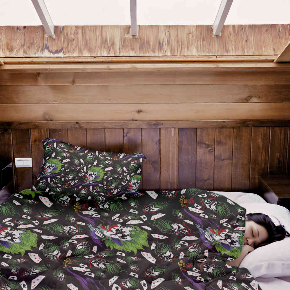 Set di biancheria da letto con coperta terapeutica Joker colorato