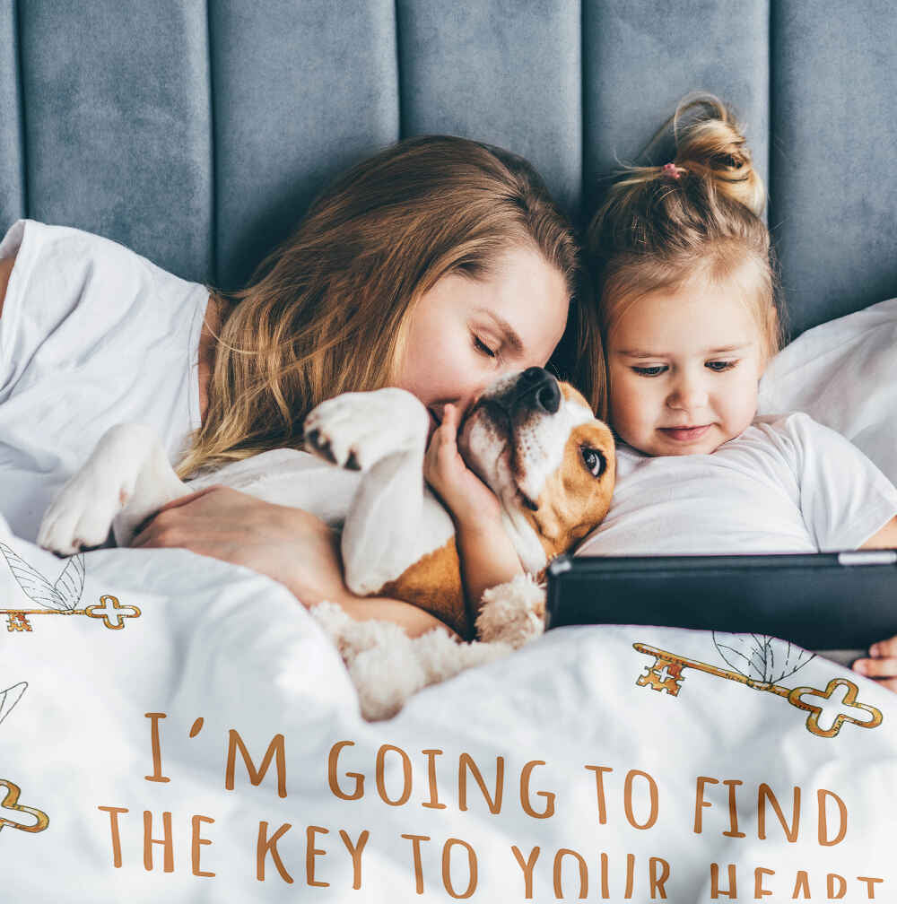 Coperta terapeutica originale - Rivestimento in cotone bianco con chiave volante