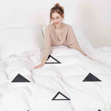 Set di biancheria da letto con coperte terapeutiche bianco con triangoli neri