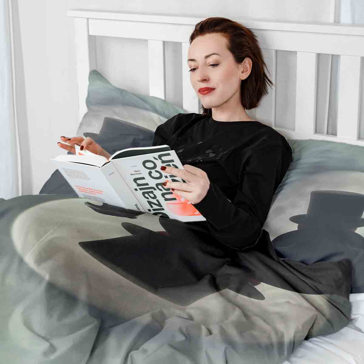 Set di biancheria da letto con coperta terapeutica Uomo nella luce della luna