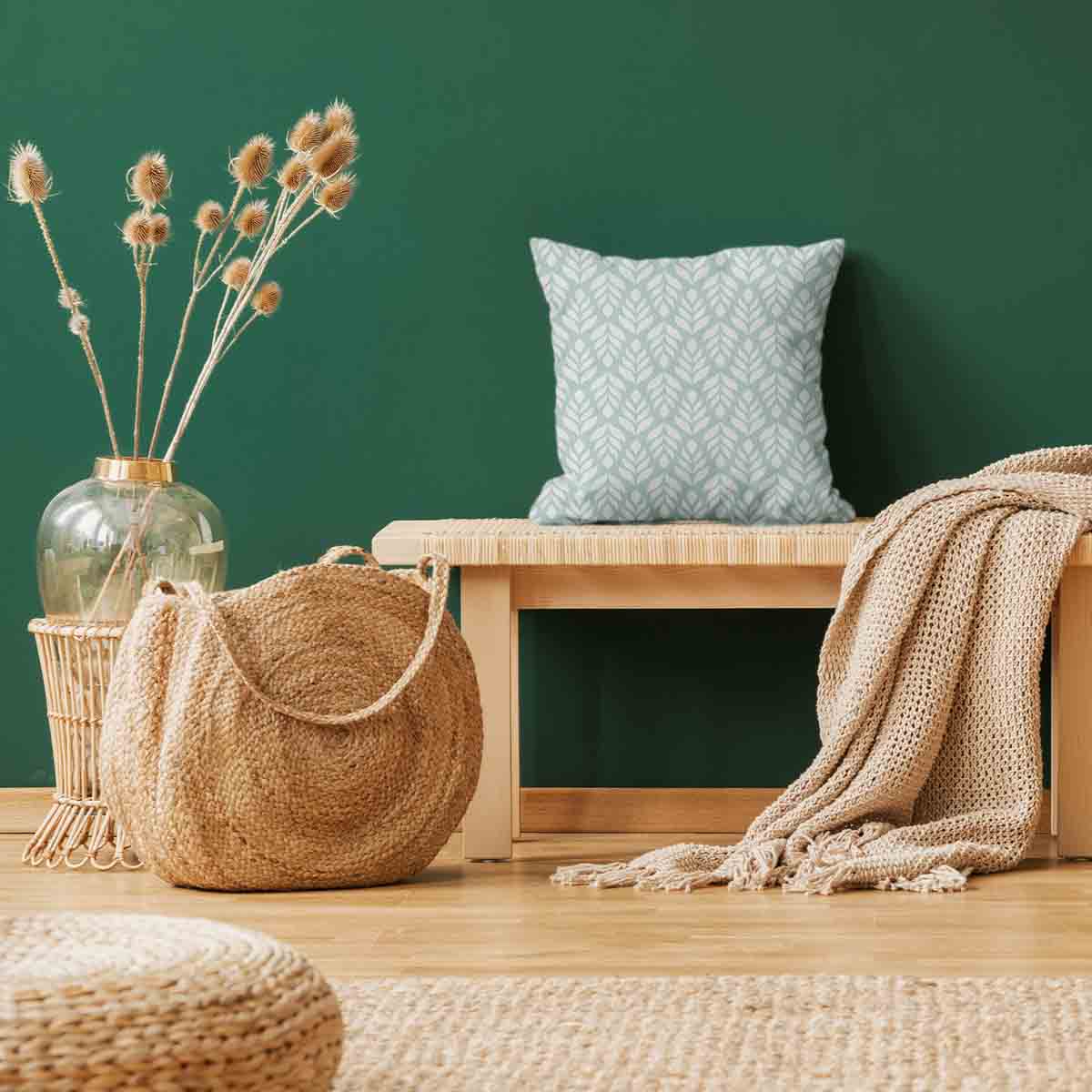 Cuscino salute verde con abete