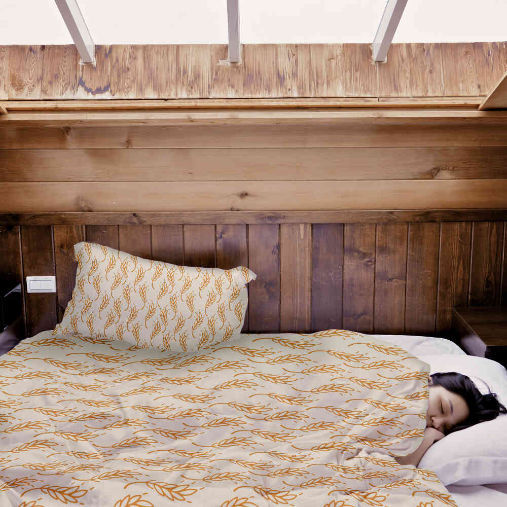 Coperta terapeutica originale - Rivestimento in cotone bianco con grano giallo