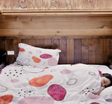 Set di biancheria da letto con coperte terapeutiche cerchi astratti