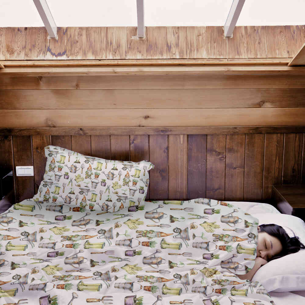 Set di biancheria da letto con coperte terapeutiche bianco giardinaggio
